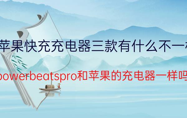 苹果快充充电器三款有什么不一样 powerbeatspro和苹果的充电器一样吗？